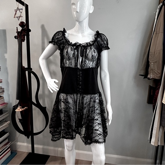 Coquette Corset Waist XL Lace Baby Doll Lingerie - Picture 7 of 15